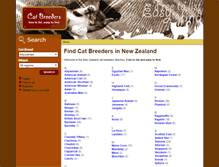 Tablet Screenshot of cat-breeders.co.nz